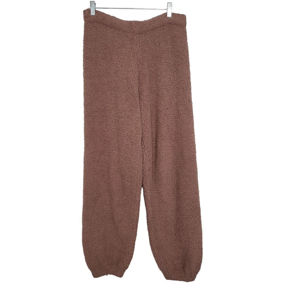 Skims Cozy Jogger Womens Size L/XL High Rise Teddy Boucle Brown Pull On Pants